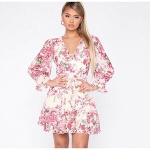 NEW Fashion Nova Romantic Cottage Fairy Coquette Dainty Soft Girl Floral Dress